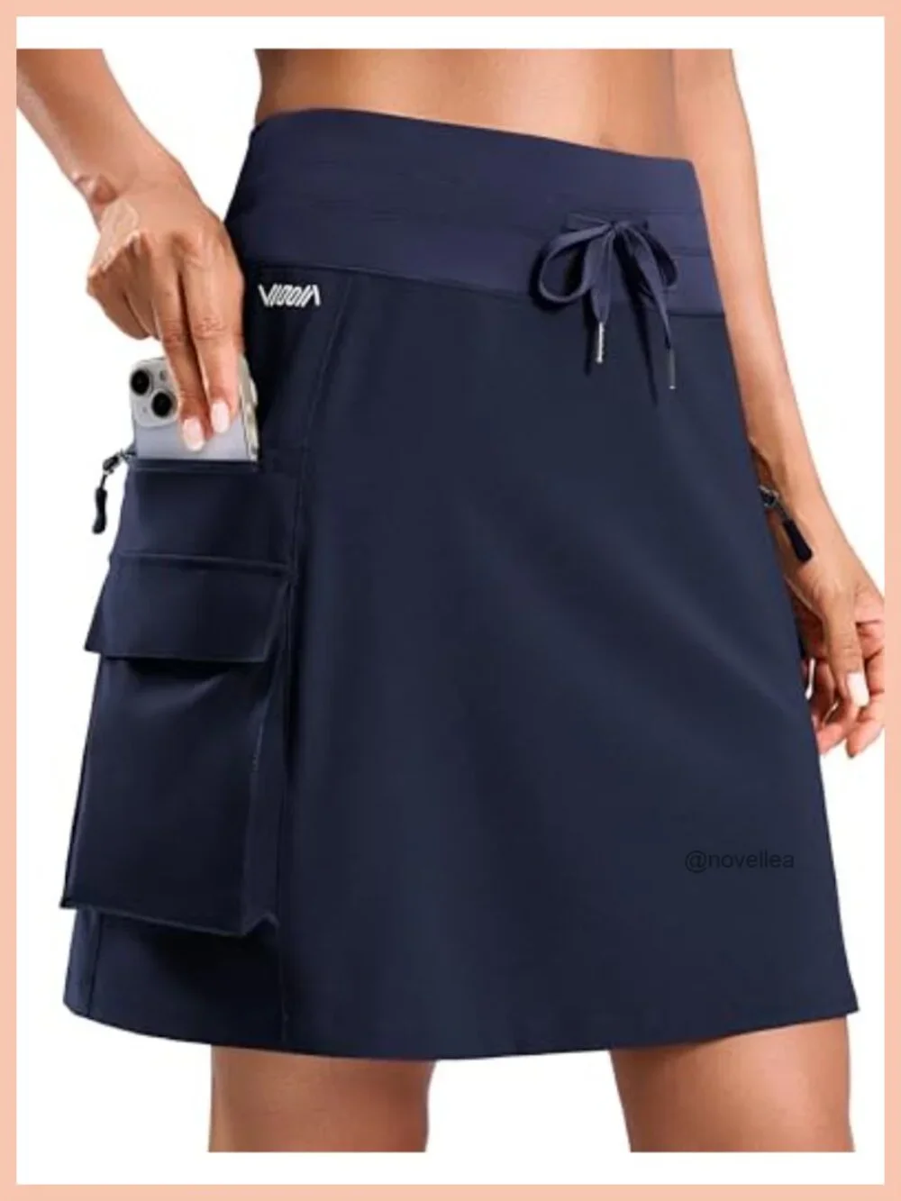 Women's Knee Length Cargo Skort with 6 Pockets
